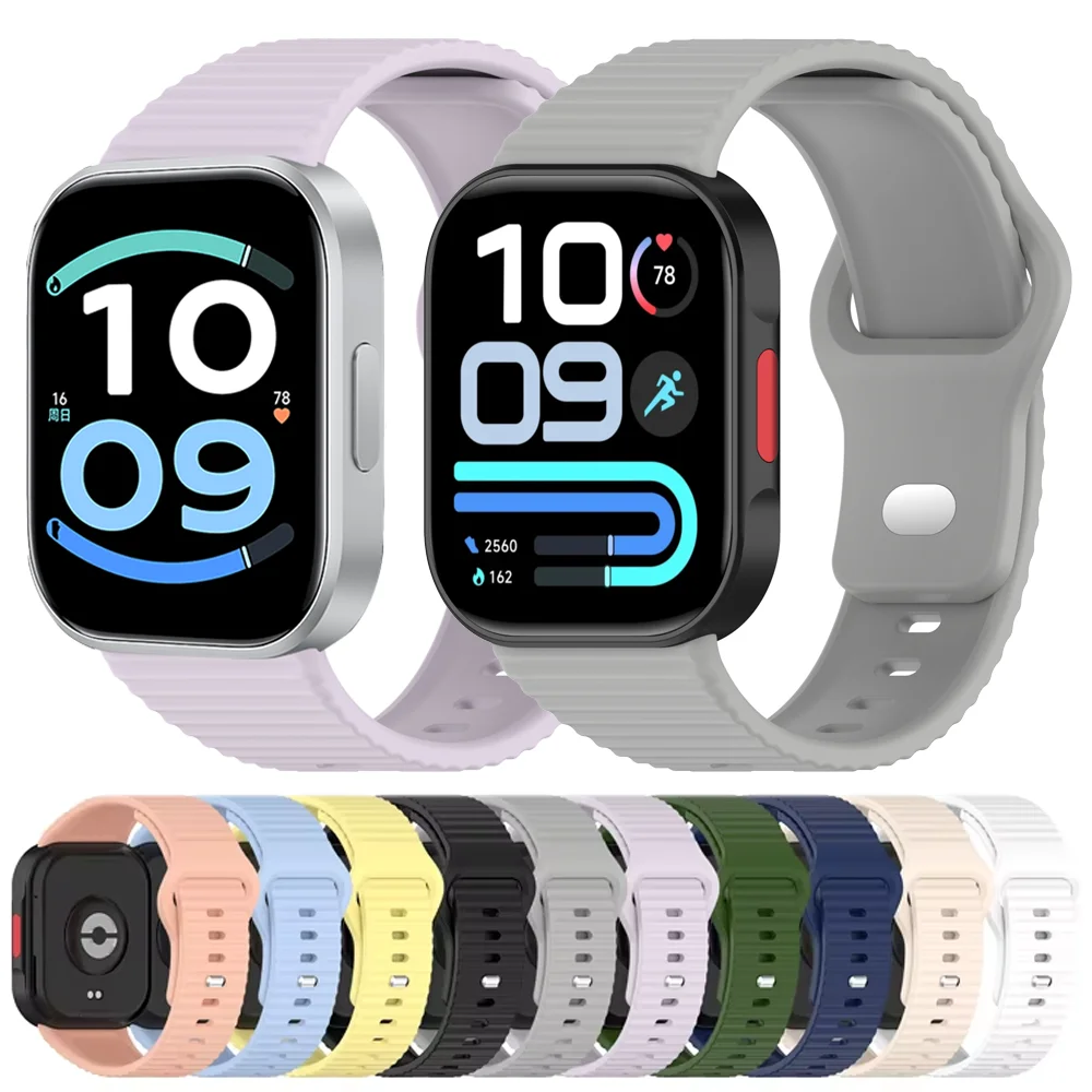 Official Wave Silicone Band for Redmi Watch 6 Lite 6 Active 6 5 4 Sports Breathable Wristband Xiaomi Mi Band 10 Pro 9 Pro 8 Pro