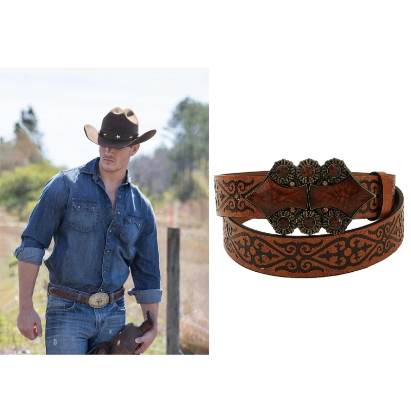 Elegant Women Belt Aesthetic Jeans Belts WesternStyle Cowboy Costume Pants Belt