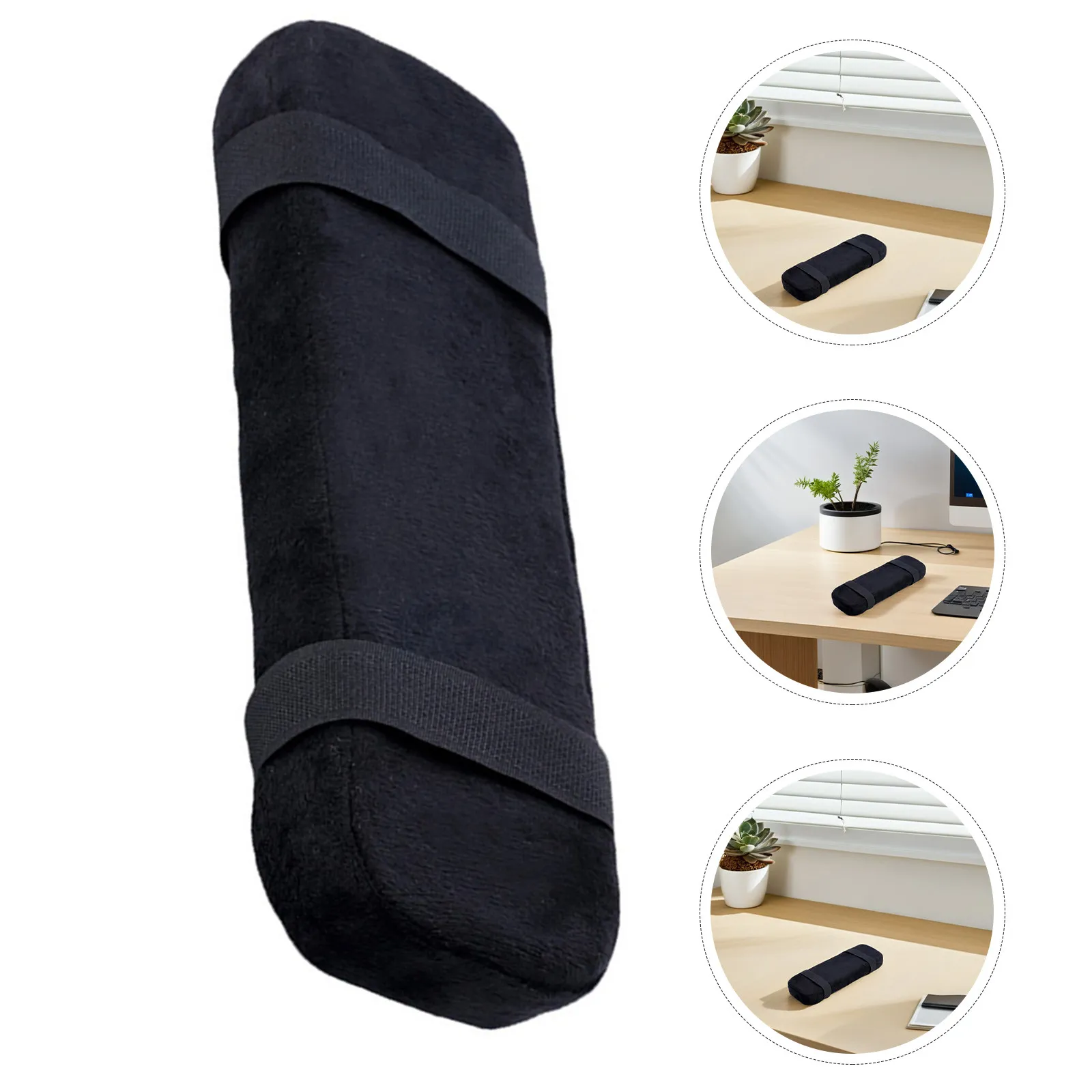 Armrest Pads for Chairs – Universal Comfort Cushions, 4-Pack Black Polyester & Sponge, Fits Office & Gaming Chairs