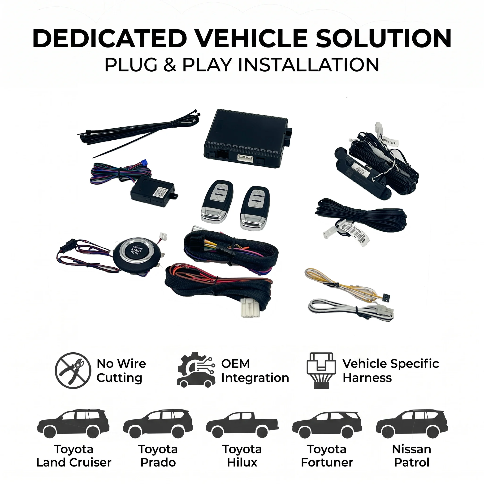 OEM Smart Key Security System PKE Push Button Start Remote Engine Start Mobile Control Car Alarm For Special Vehicle