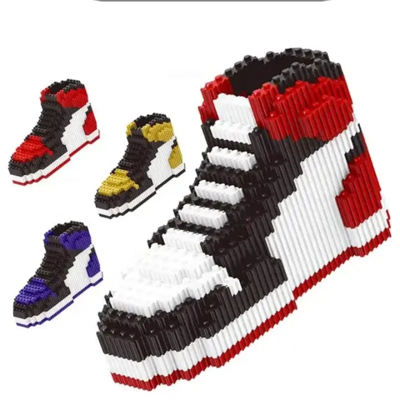 410PCS Small Particle Mini AJ Basketball Shoes Building Blocks Ornaments Model 3D Assembly Model Shoes Educational Toy Gift