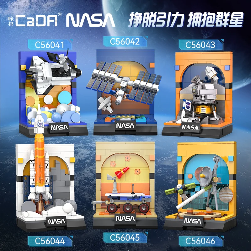 Cada NASA 항공 우주 로켓 빌딩 블록 도시 기술 우주 발사기 우주 비행사 피규어 벽돌 장난감 어린이 선물 용품