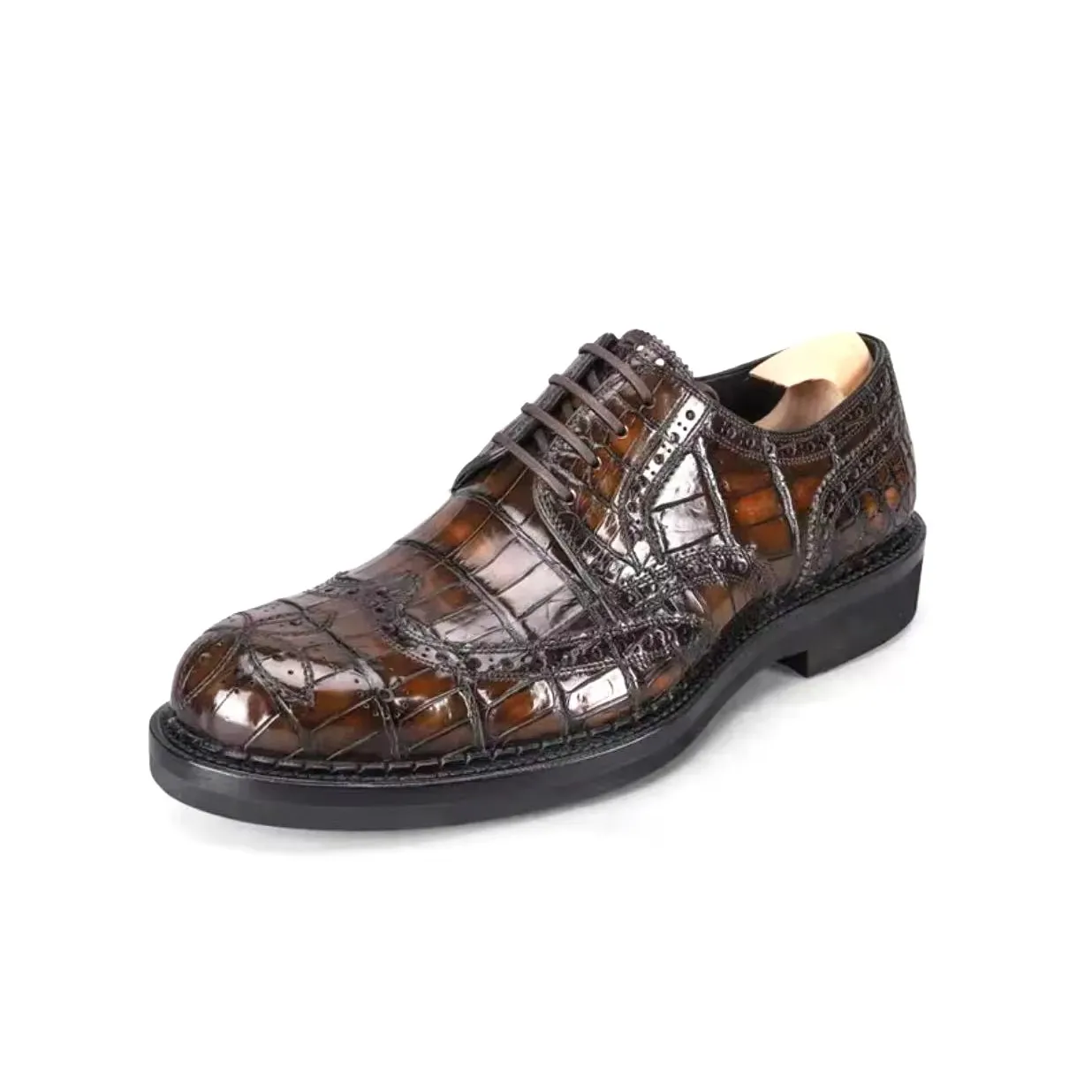 shengzhuang new men dress shoes male crocodile shoes wedding business shoes rubber sole