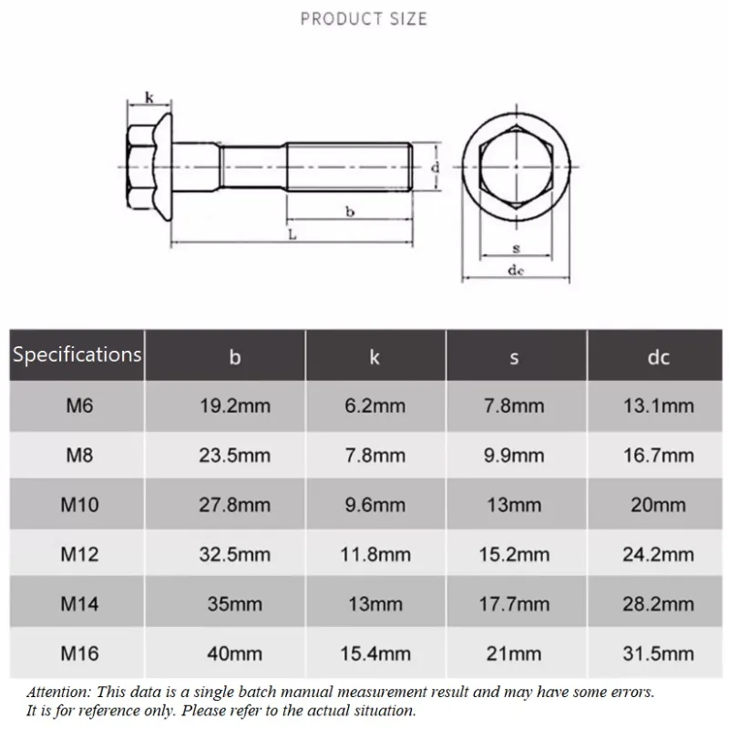 M6 M8 M10 Grade 10.9 Carbon Steel Dacromet Full/Half Teeth Hexagonal Flange Bolt Screws
