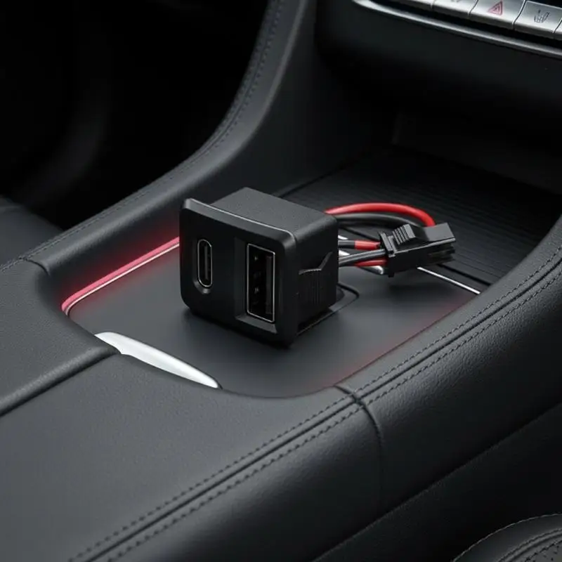 B*1/2/5Pcs Double Layer USB Female Base Type-C Socket With Cable Connector Female USB Lamp Charging Power Socket For Electronics
