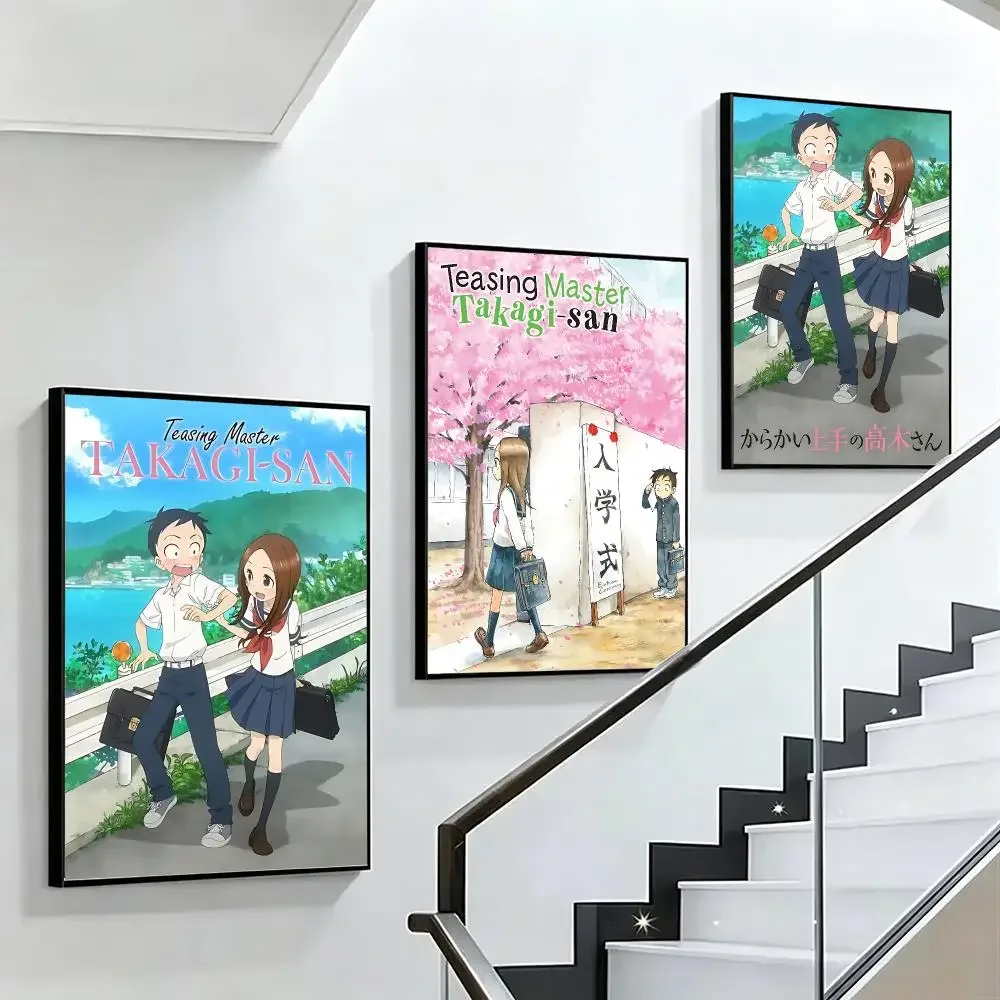 Teasing Master Takagi san Poster HD poster black and white simple home decoration suitable for living room bedroom corridor