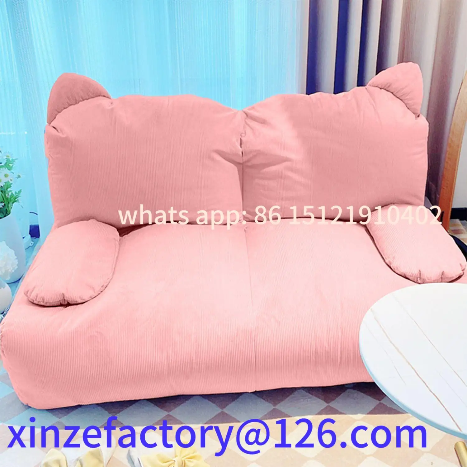 

Customizable Jia Pink Sofa Princess Wind can lie down and sleep