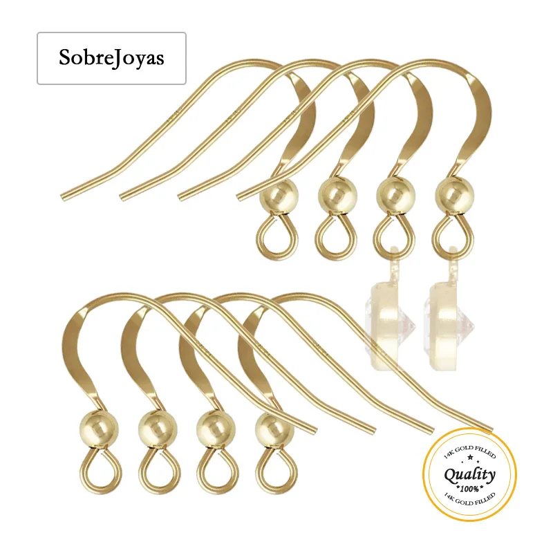 

14 К позолоченная проволока для ушей, плоская с бусинами 2/3 мм (0,61 мм), серьги для изготовления ювелирных изделий, аксессуары, застежки, серьги-капли