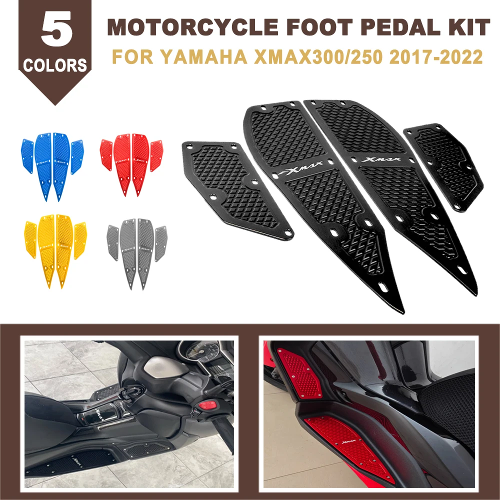 

Motorcycle Foot Pegs Footrests Pedals Plate Foot Rests Step Cover Panels For Yamaha XMAX300 XMAX250 XMAX 300 250 2017-2021 2022