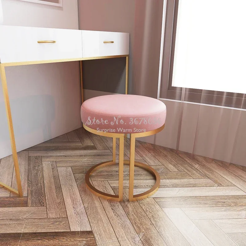 Nordic Makeup Stool Sofa Ottoman Vanity Chair Bedroom Dressing Table Chair Shoe Changing Stool Elegant Makeup Seat New Arrivals