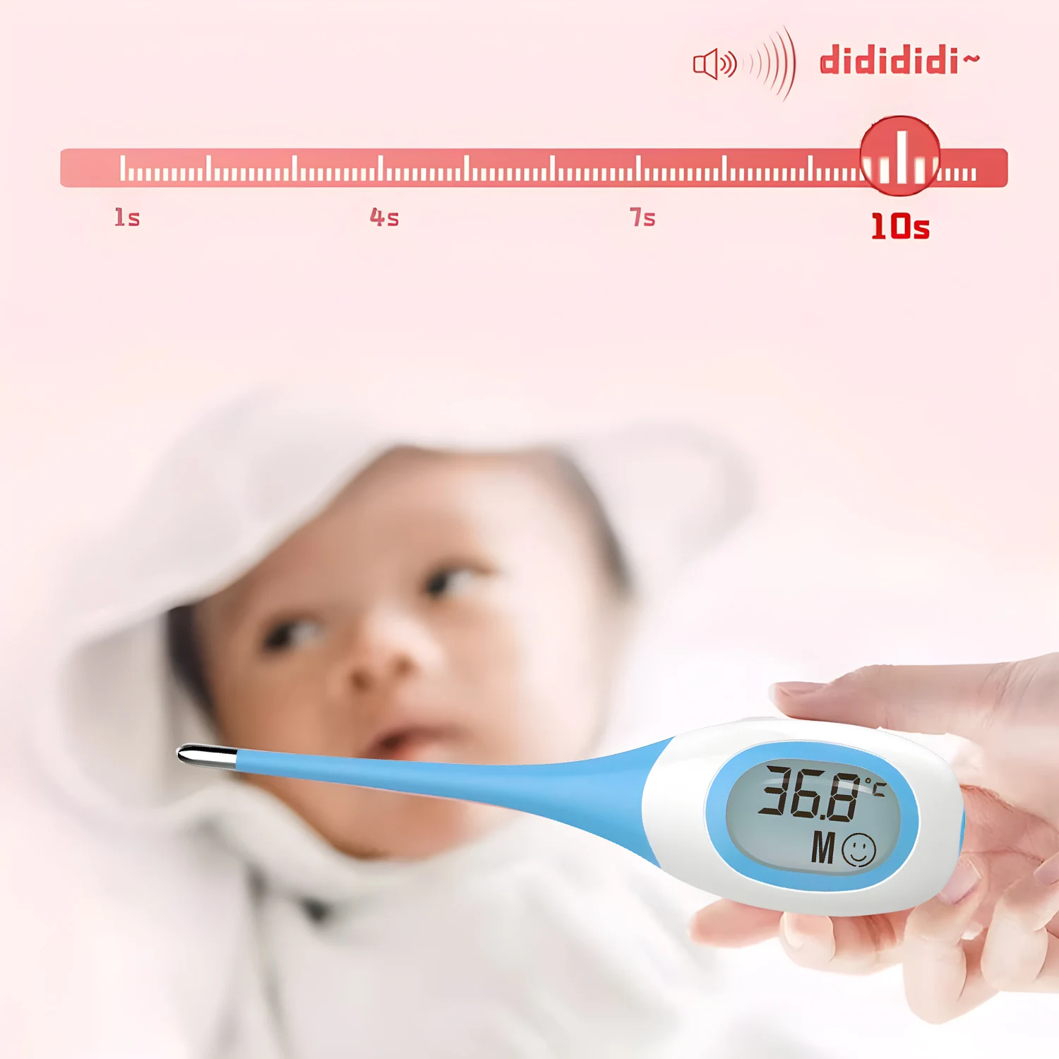 Baby Thermometers Pulse Oximeter Finger Digital Thermometer Accurate Oral Armpit Temperature Reading Fever Alert Termometer