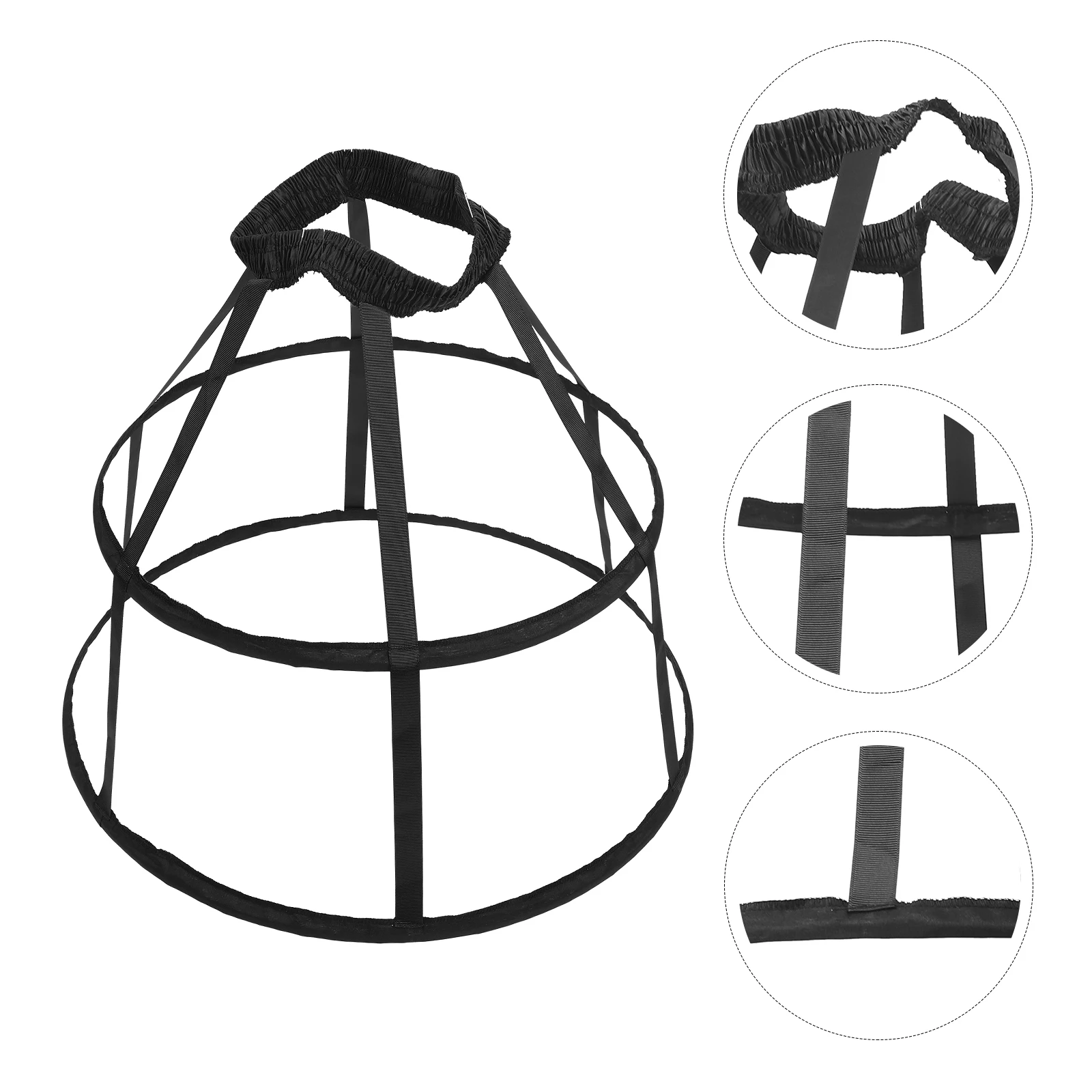 

Black Children'S Petticoat Underskirt Durable Metal Cloth Frame Soft Comfort Party Cosplay Dress Accessory Hoop Skirt Bridal