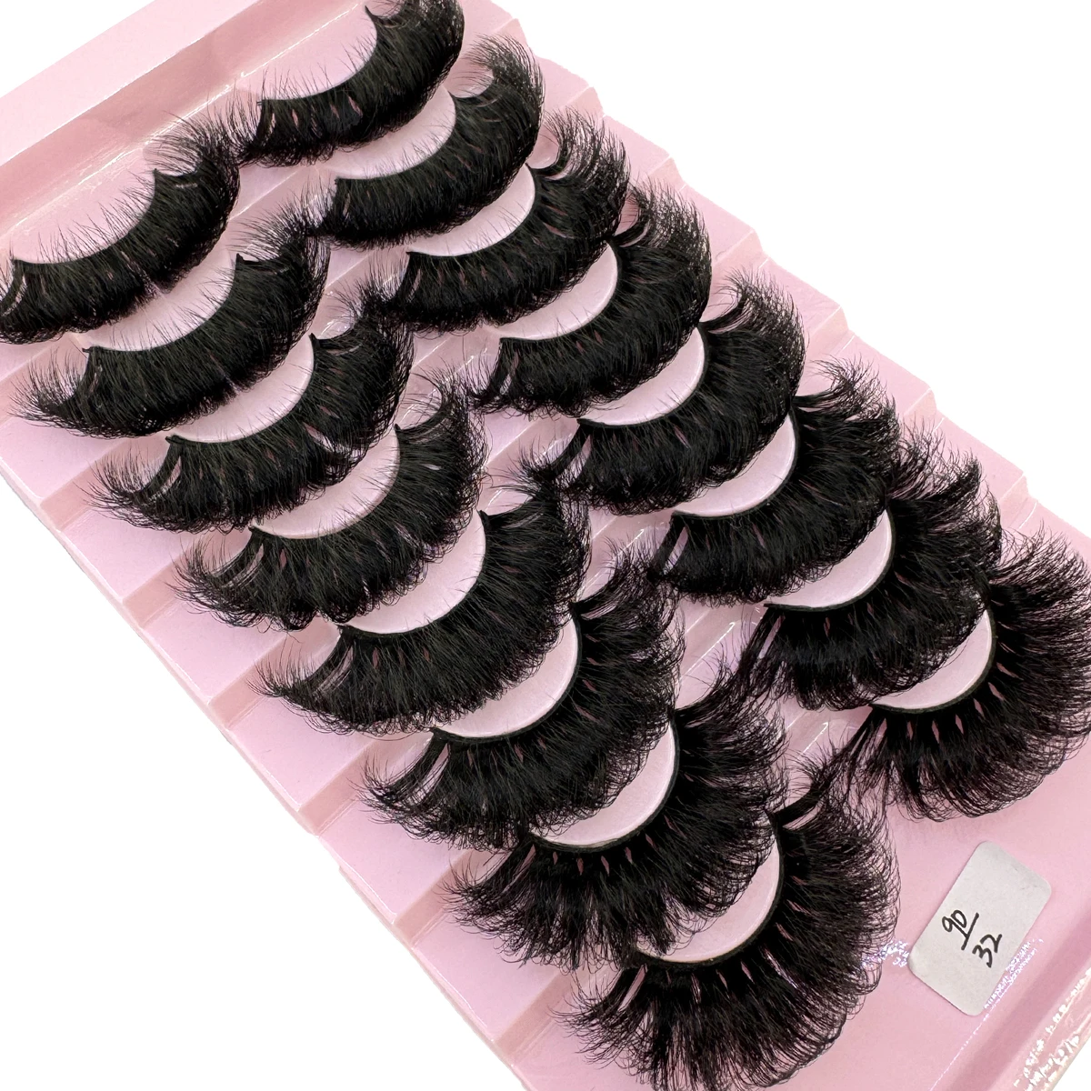 8Pairs 25mm Ultra Dikke Lange Uitgebreide Make-up Wimpers 9D Faux Meerlaags Krullend en Pluizige Valse Wimpers Volumineuze Drama Wimpers