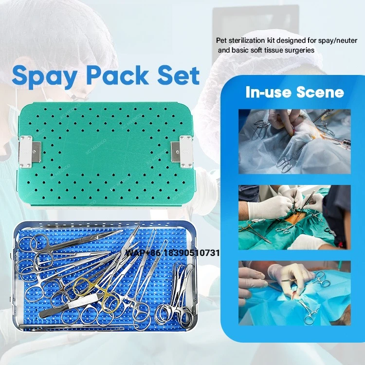 Quality Products Medical Veterinary Spay Bag Surgical Instrument Bag Veterinary Instrument Set