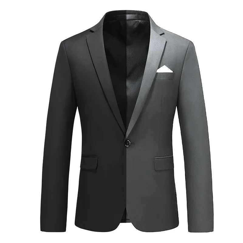 New Korean version slim fit suit set, stage host performing in groom\'s wedding dress