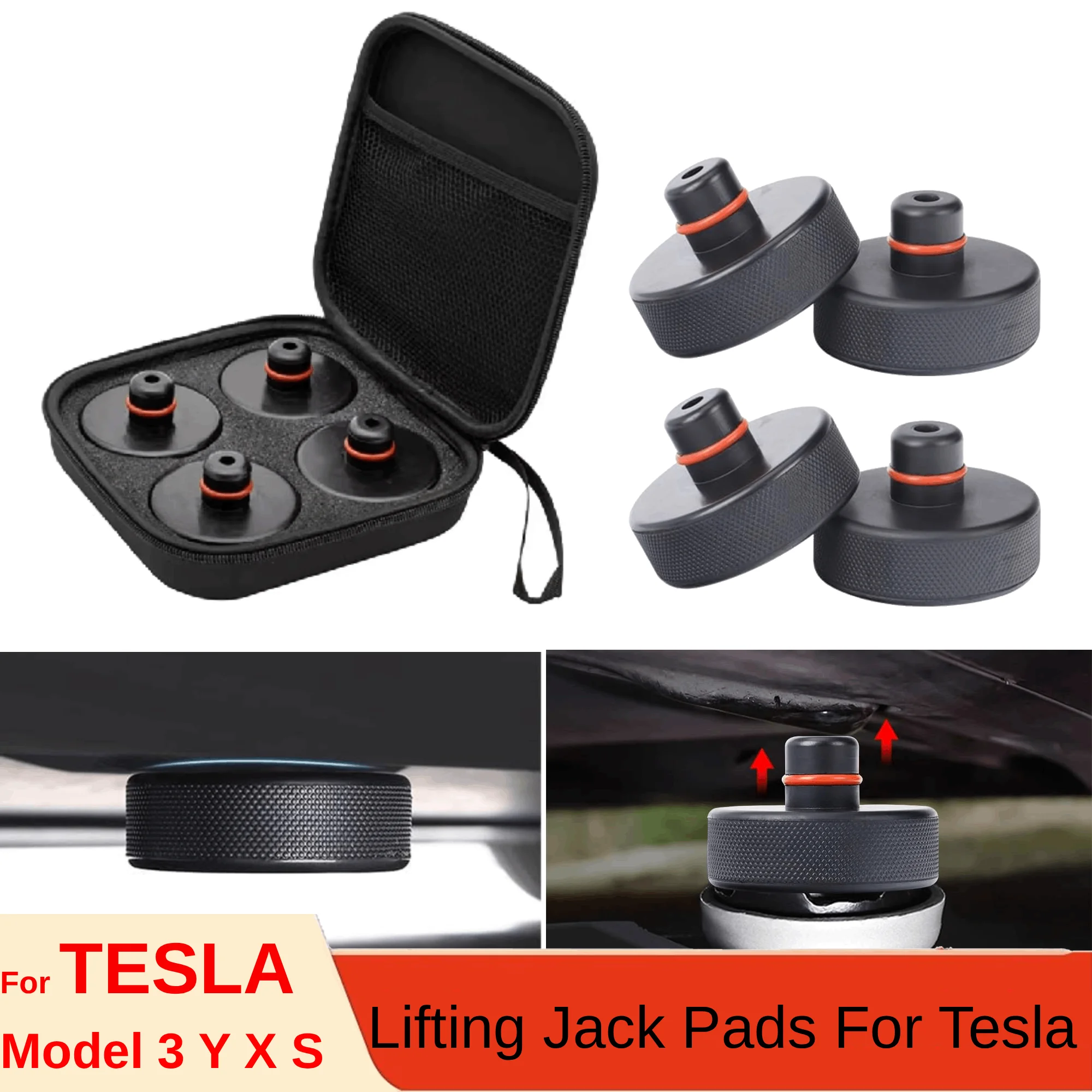Adaptador de Punto de Elevación para Tesla, Accesorios para Model 3, Model Y, Juniper, Model S, Model X, Almohadillas de Goma para Elevación, Herramientas de Reparación de Automóviles