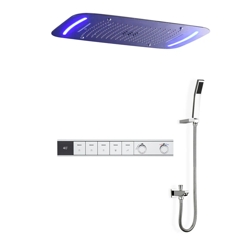 5 Functions  Thermostatic Shower Set Rain Shower System Rainfall Mist Spray for Apartment Hotel Villa Bathroom Project