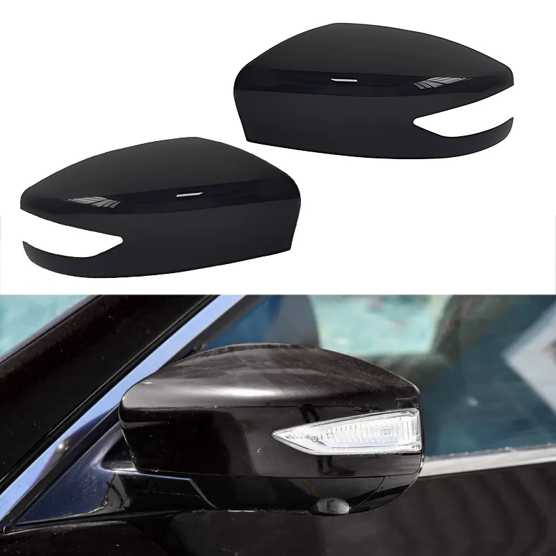 

1 Pair Left & Right Side Rearview Mirror Cover 96374-3TH1A 96373-3TH1A Fit for Nissan Altima Sedan Sentra 2013-2018 Black ABS