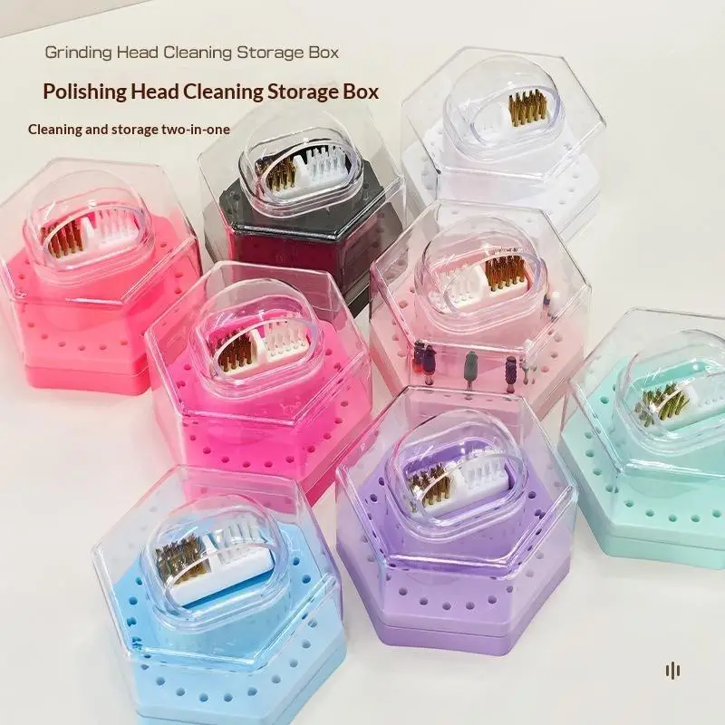 1Pcs Manicure Milling Cutter Holder Nail Drill Display Stand Showing Shelf 24 Hole Nail Drill Bit Storage Box Manicure Tool