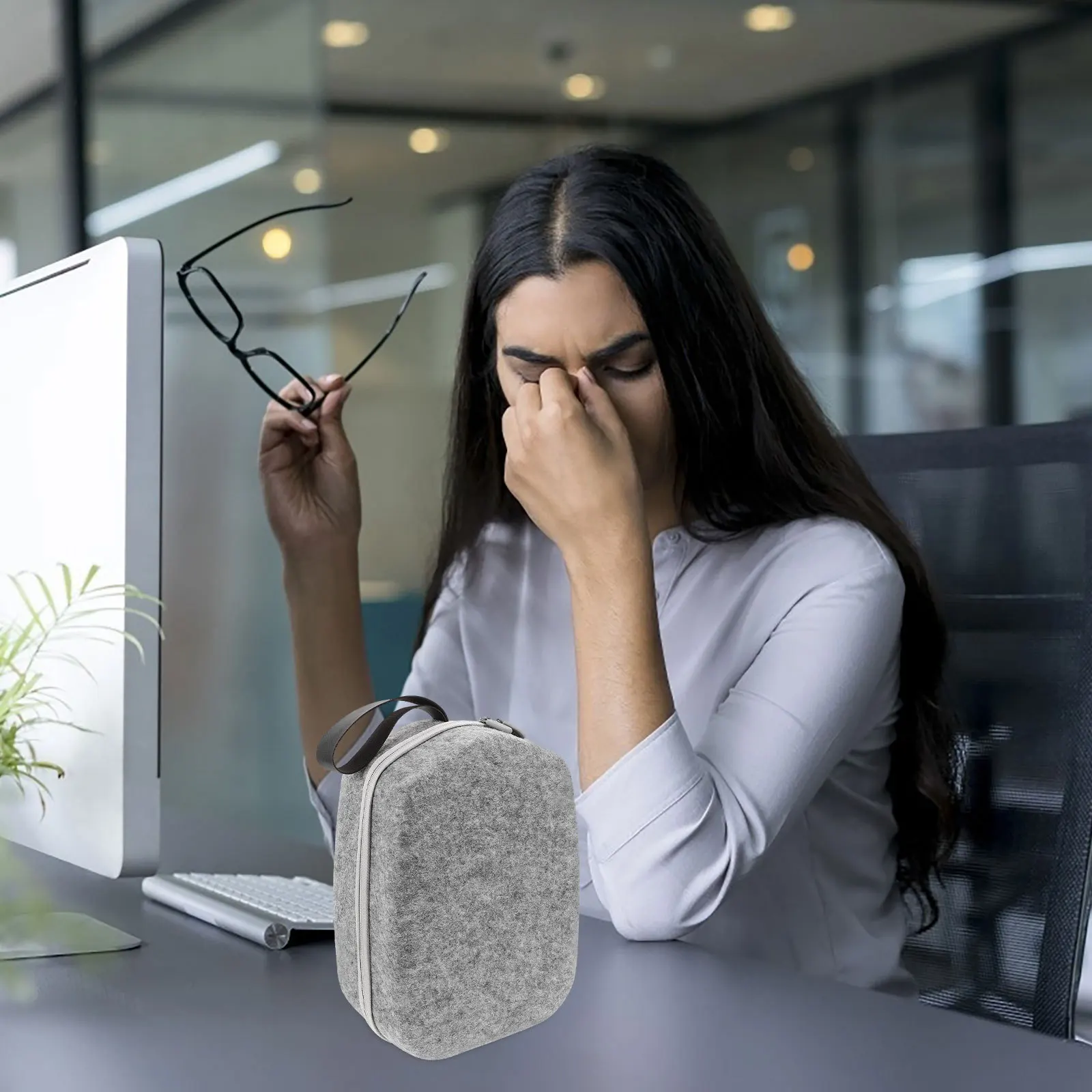 

Vr Glasses Felt Storage Bag Protective Case Handle Shockproof Travel Carrying Case Compatible 2 Accessories