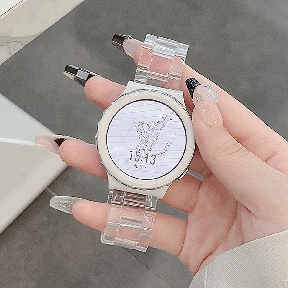 Ban Nhạc Dành Cho Samsung Galaxy Samsung Galaxy Đồng Hồ 4 Classic 5 Pro Hoạt Động 2/Gear S3 Thời Trang Nhựa Trong Suốt Vòng Tay Đồng Hồ Huawei VGA GT 3 Dây 22Mm 20Mm