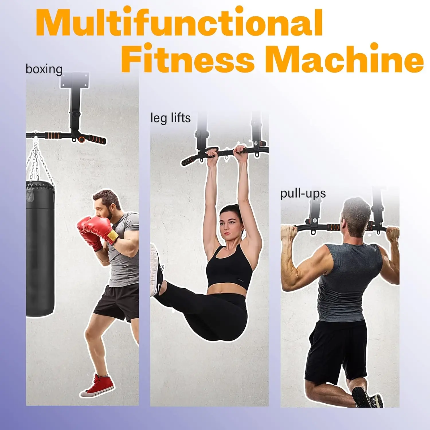 Multifunctional Dip Station Wall Mounted Pull-up Bar Steel Chin-up Bar Home Gym view 5