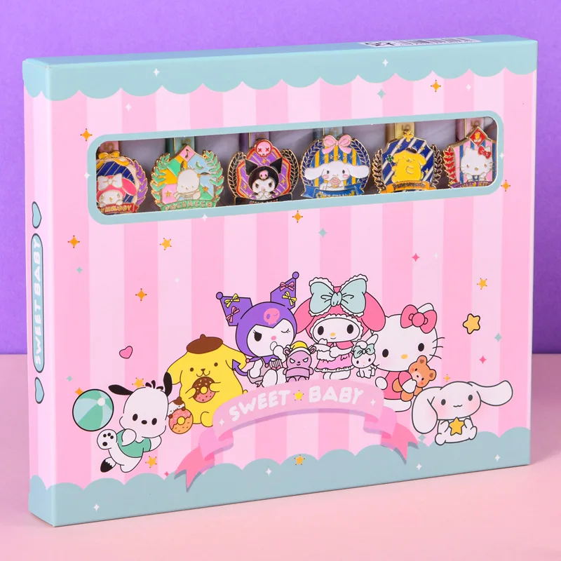 Sanrio Push Action St Nib 0.5 Set di penne a inchiostro Gel Cute Anime Cartoon Hello Kitty Cinnamoroll Kuromi Melody regali di cancelleria per studenti