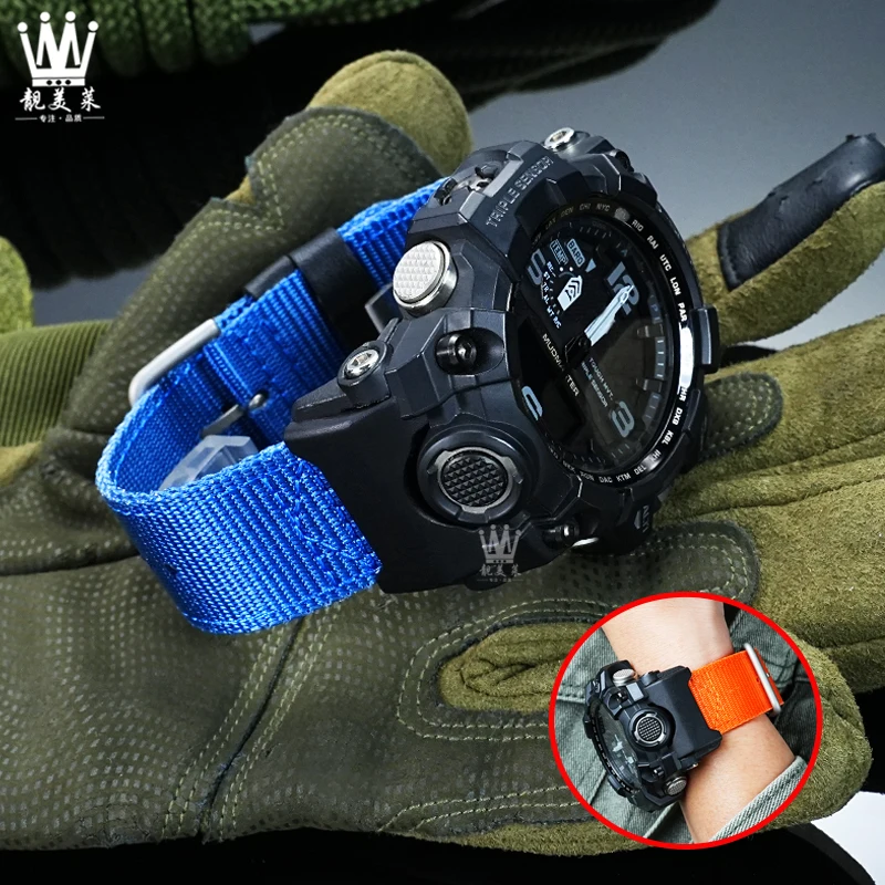 GWG-1000 modified nylon watch strap For Casio G-SHOCK Big Mud King first generation 5463 GWG-1000GB series men replacement brace