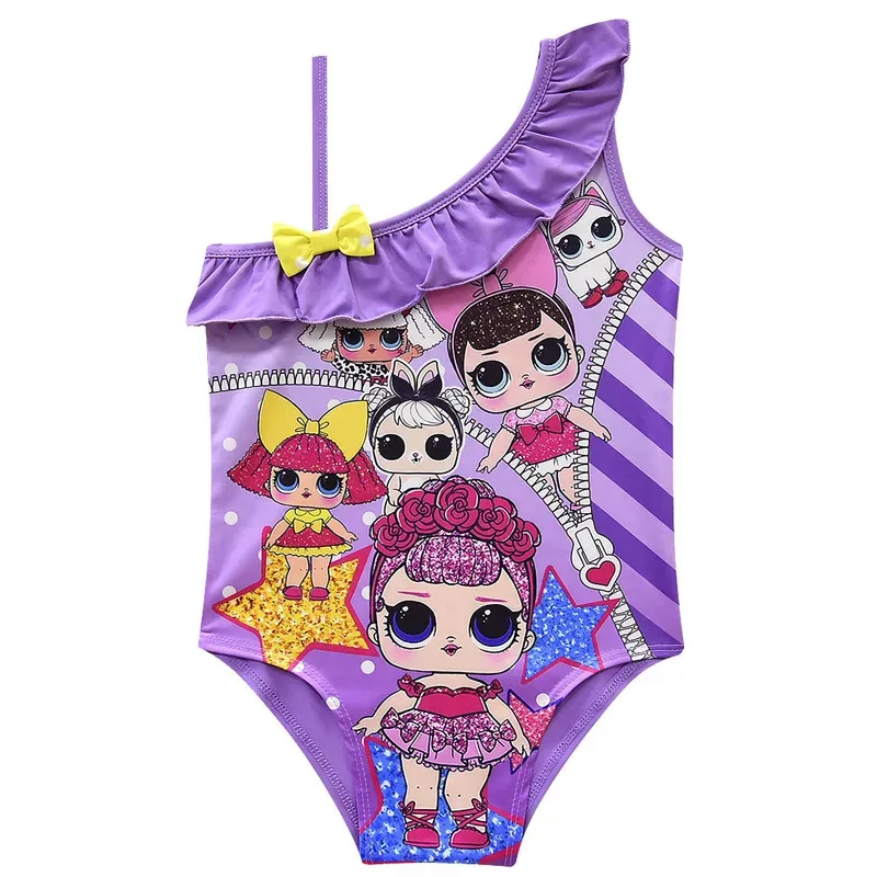 New 2025 Girls Dress Toddler Baby Dolls Cosplay Clothes Kids Cartoon Print Princess Children Summer Birthday Vestido for G☆★☆★qq