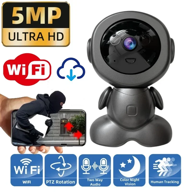 wifi panorama robo camera ptz inteligente monitor de protecao seguranca auto ai rastreamento humano camera vigilancia sem fio cctv 5mp 01