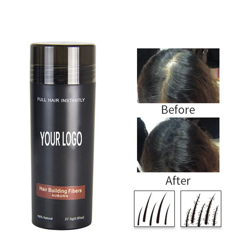 27.5g Hair Building Fibers Powder Hair Loss Products Bald Extension Hhicken Hairs Spray Hair Rerowth Fibers Jar Keratin