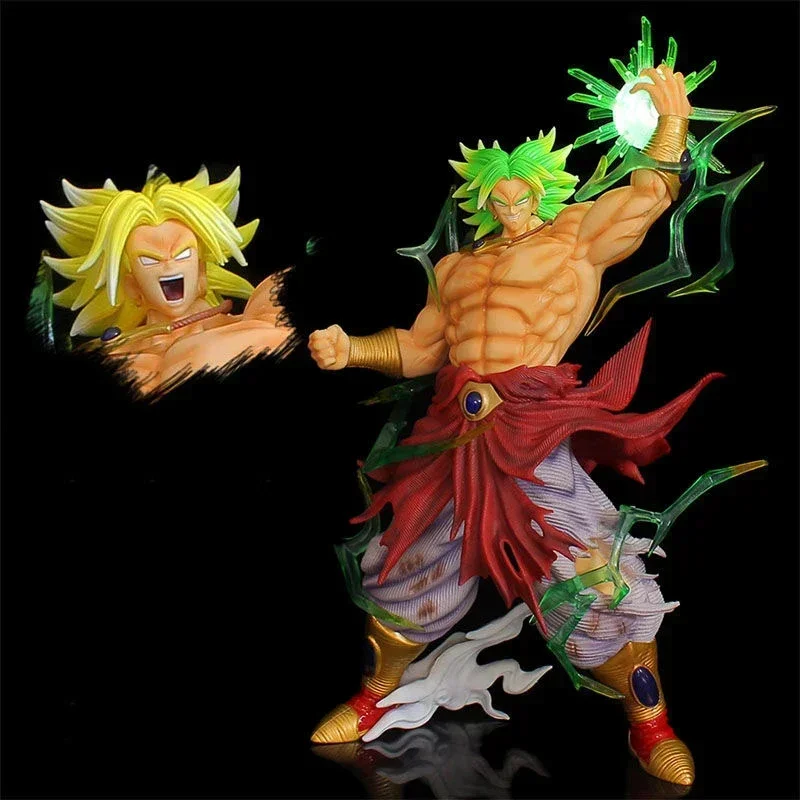 

41cm Anime Super Saiyan Broly Figure Dragon Ball Z Collectible Statue LED Light Up Broli Action Model PVC Desktop Decor for