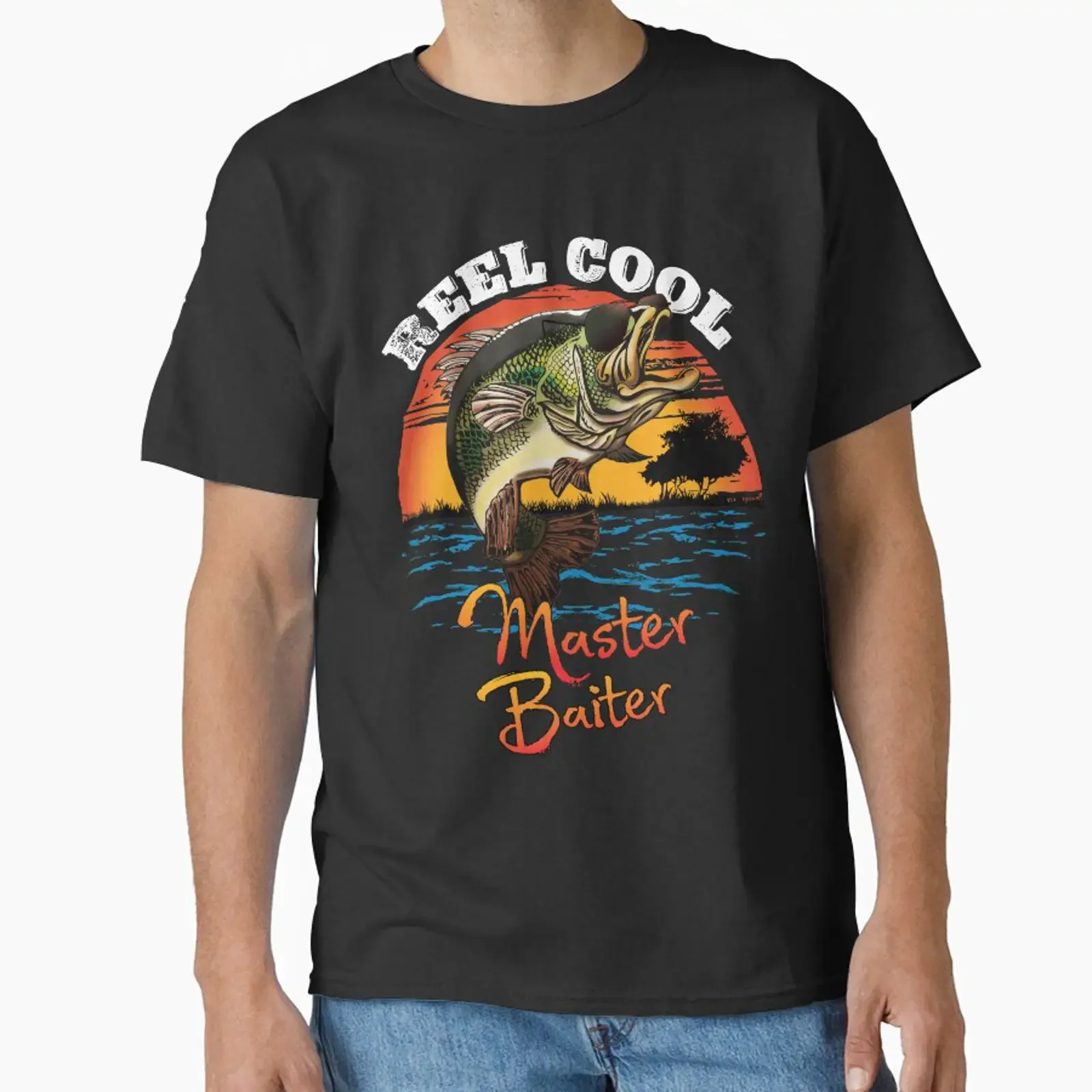 Funny Fishing Reel Cool Master Baiter Classic T Shirt vintage Washed Breathable fashion Soft Versatile Unisex graphic