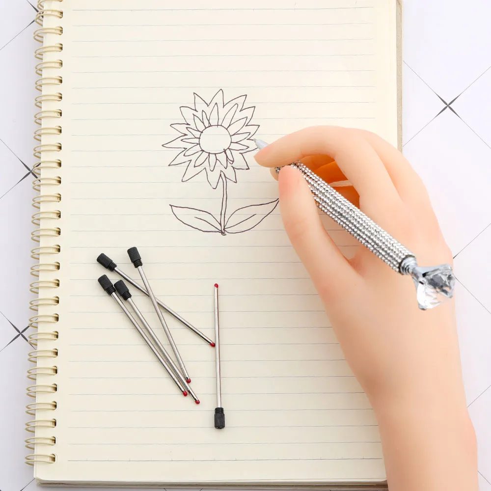 

2-Pack Ballpoint Pens – Luxurious Silver Design with Large Diamonds and Crystal Embellishments, High Quality Metal Stationery