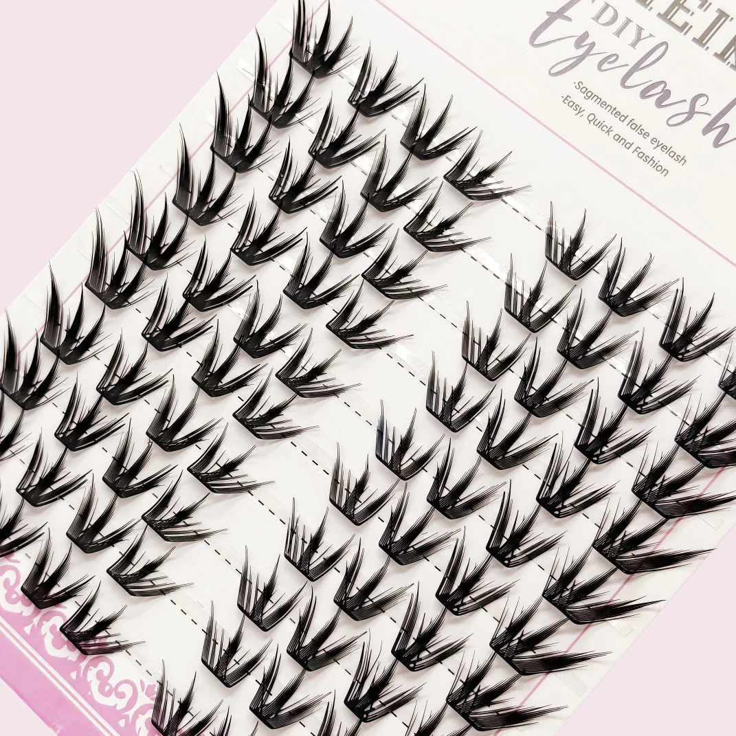 80Pcs Cherry Love False Eyelashes, Fox-Style Lightweight Single-Cluster, Flexible and Lively, Perfect for DIY, Daily Commuting