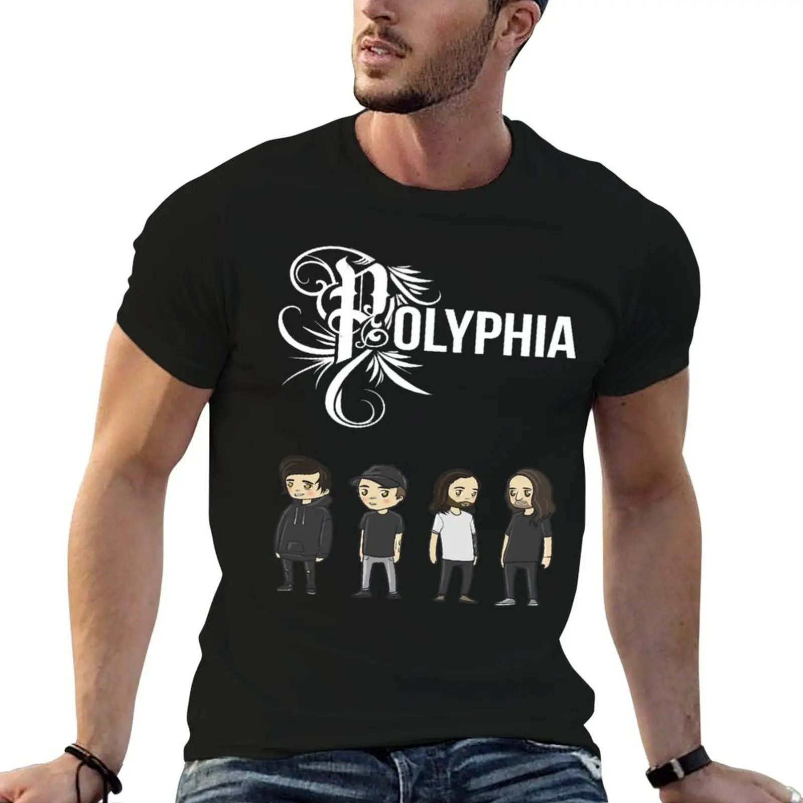 polyphia T-Shirt Retro Style Print Casual Top