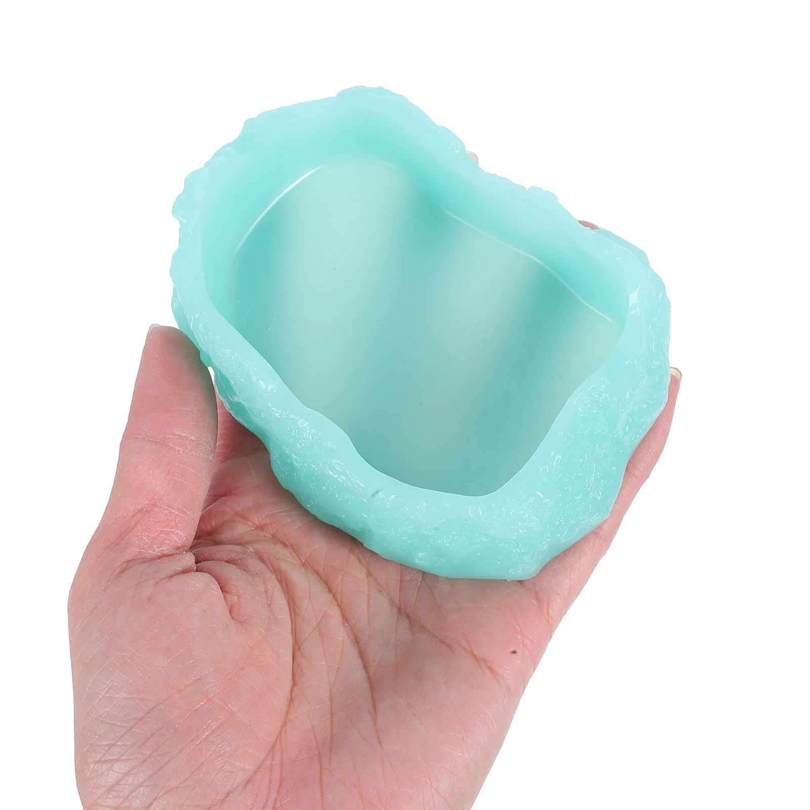 

Luminous Resin Reptile Bowl Night Glow Food Water Dish Durable Wear Resistant Tank Accessory Lifelike Decor Pet Supplies