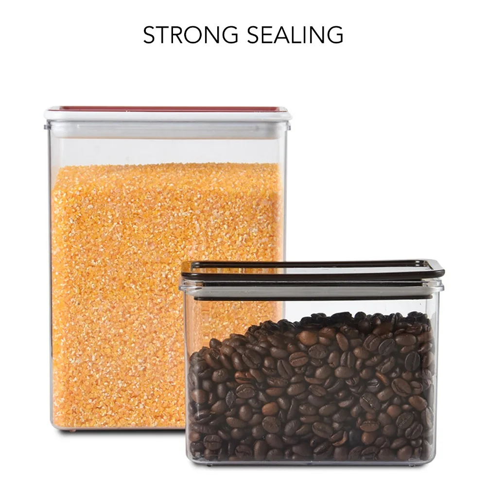 2PCS Durable pp Food Storage Container 500ml/1000ml Rectangular Cereal Container Sealed Container Home Kitchen