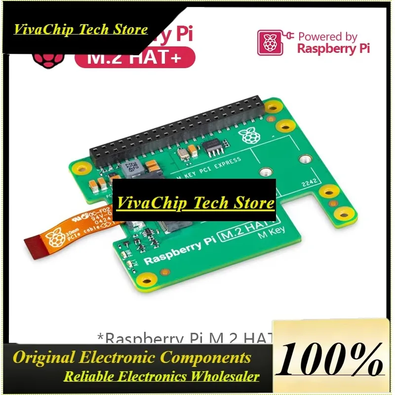 VoFSRaspberry Pi 5 Official Original PCIe To M.2 NVMe SSD Raspberry Pi M.2 HAT+ For Raspberry Pi 5