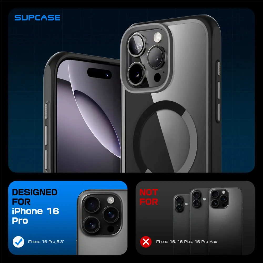 SUPCASE For iPhone 16 Pro Case com Controle de Câmera Botão Captura UB Mag Series Magro Magnético Protetor Caso Do Telefone