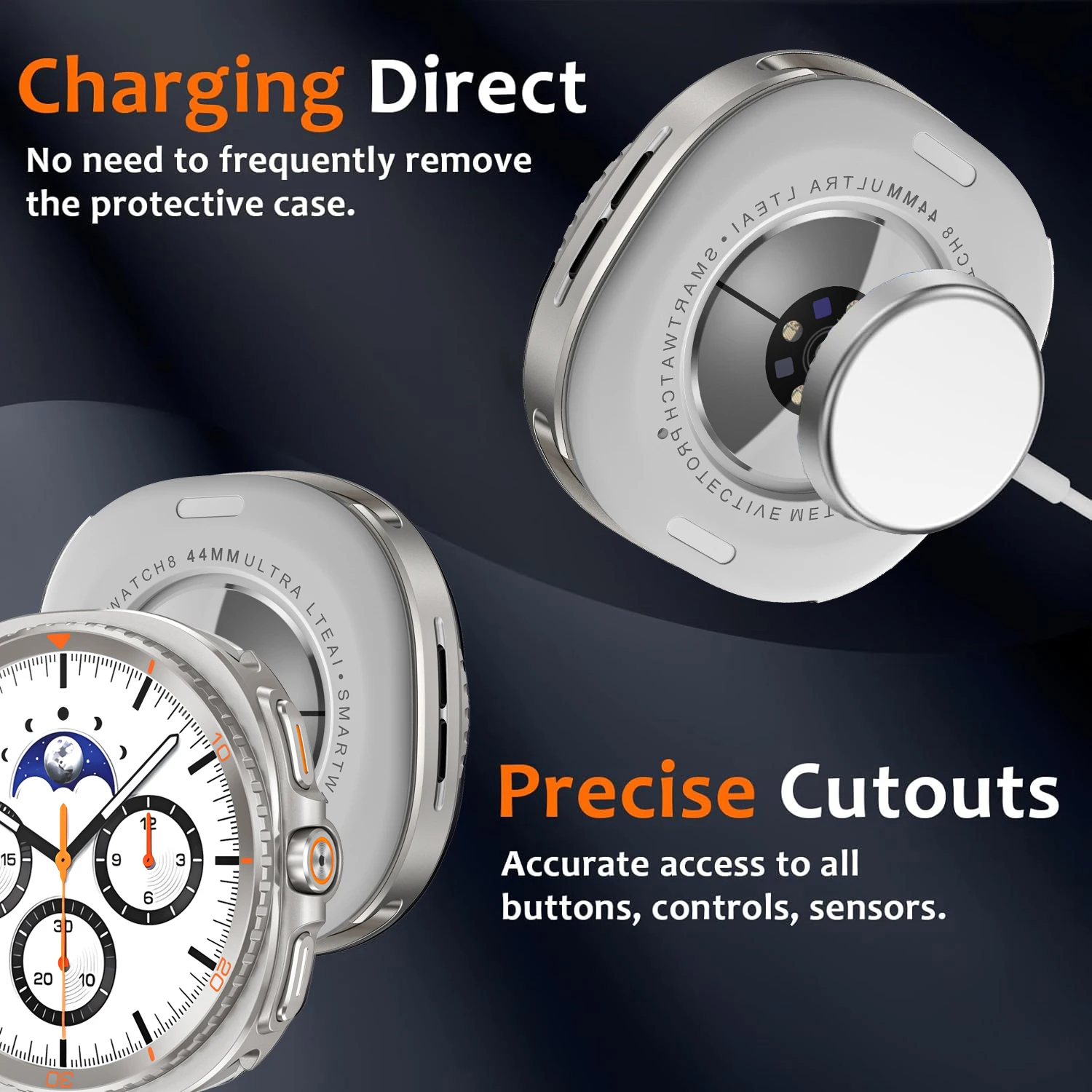 حافظة واقية لساعة سامسونج جالاكسي 8 40 مللي متر بدون شاشة غطاء معدني صلب لساعة جالاكسي 8 44 مللي متر ملحقات ممتص الصدمات #3