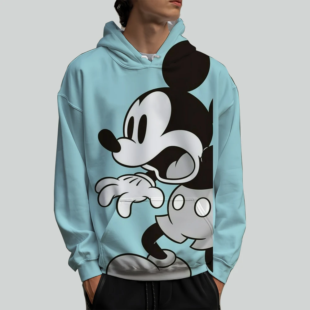 Mickey Mouse Men's Hoodie Disney Boys Girls Pullover 3D Printing Oversized Pullover MINISO Men's Hoodie Fashion Men's Clothing