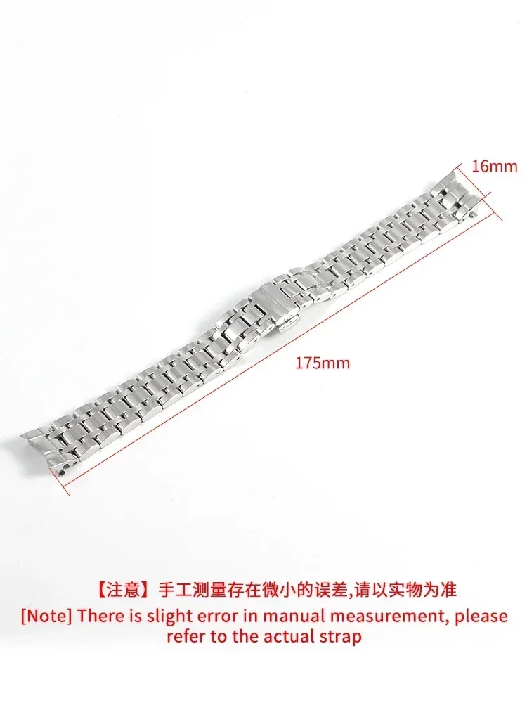 For Tissot 1853 Yunchi Lady Heart Series Fold buckle T050 replace Watch Strap T050207a T050217a Steel Female 16mm Watchbands