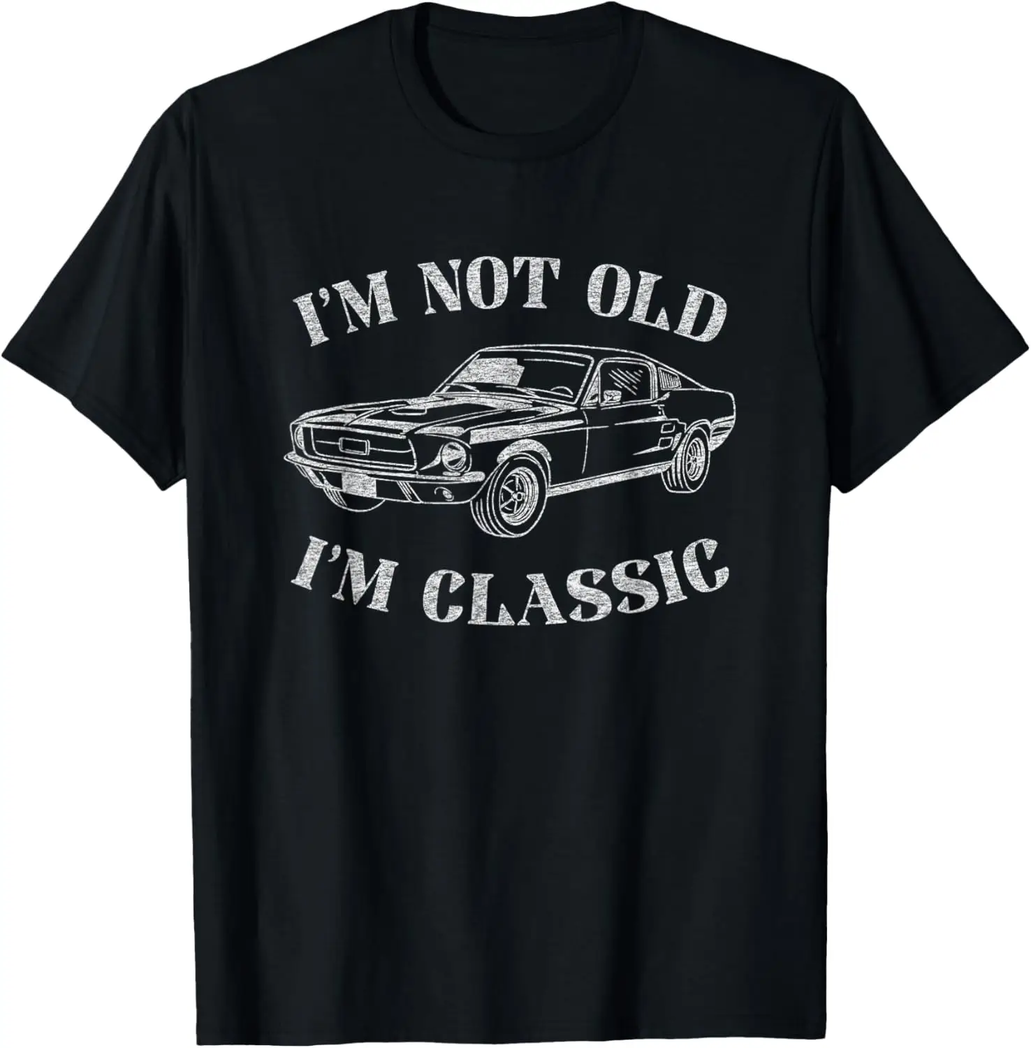 Funny Old Man Guy Humor Saying Classic Car Graphic T-Shirt