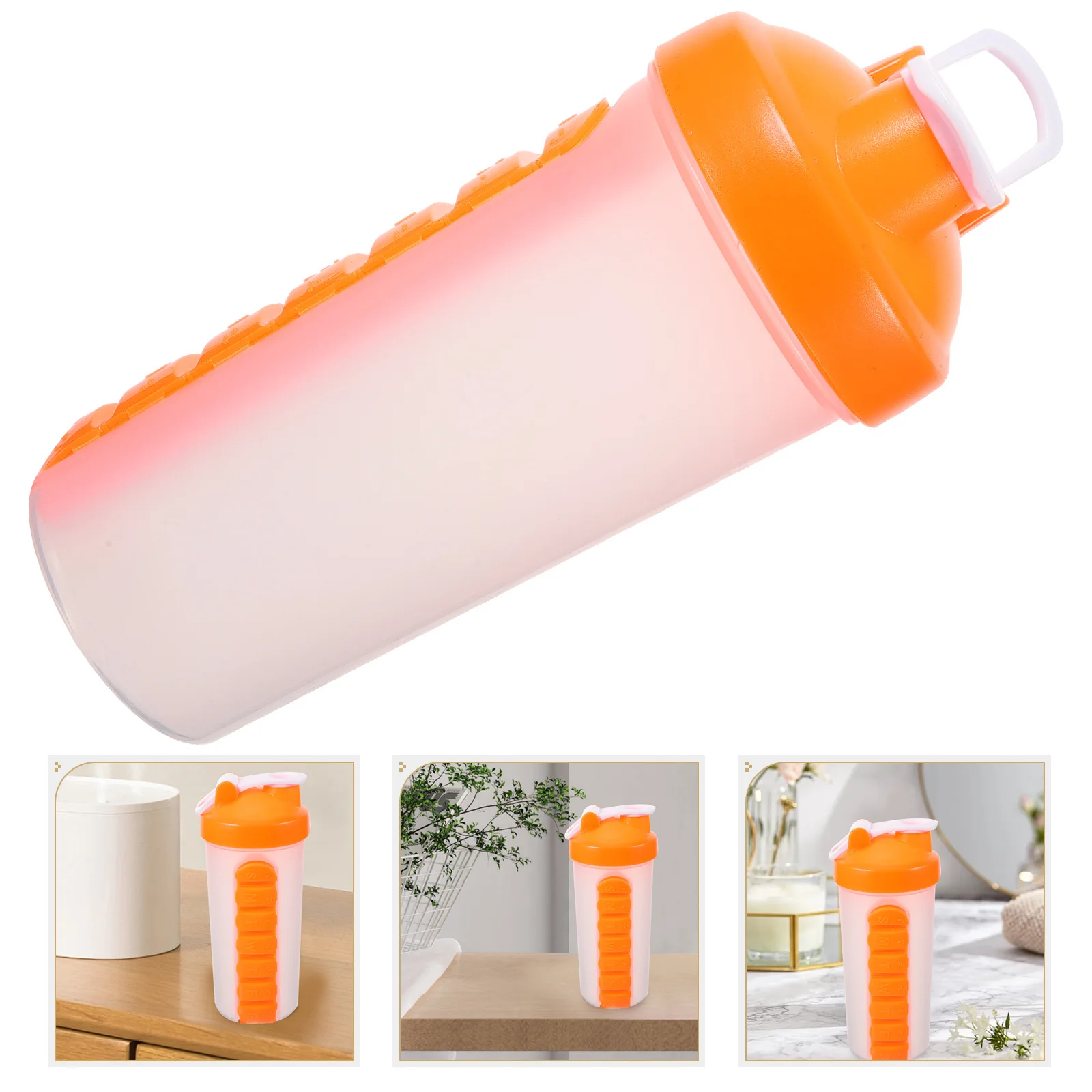 زجاجة مياه محمولة للاستخدام اليومي، حاوية مشروبات متعددة الوظائف، كوب شاكر رياضي، صندوق حبوب قابل لإعادة الاستخدام، متين، سعة كبيرة