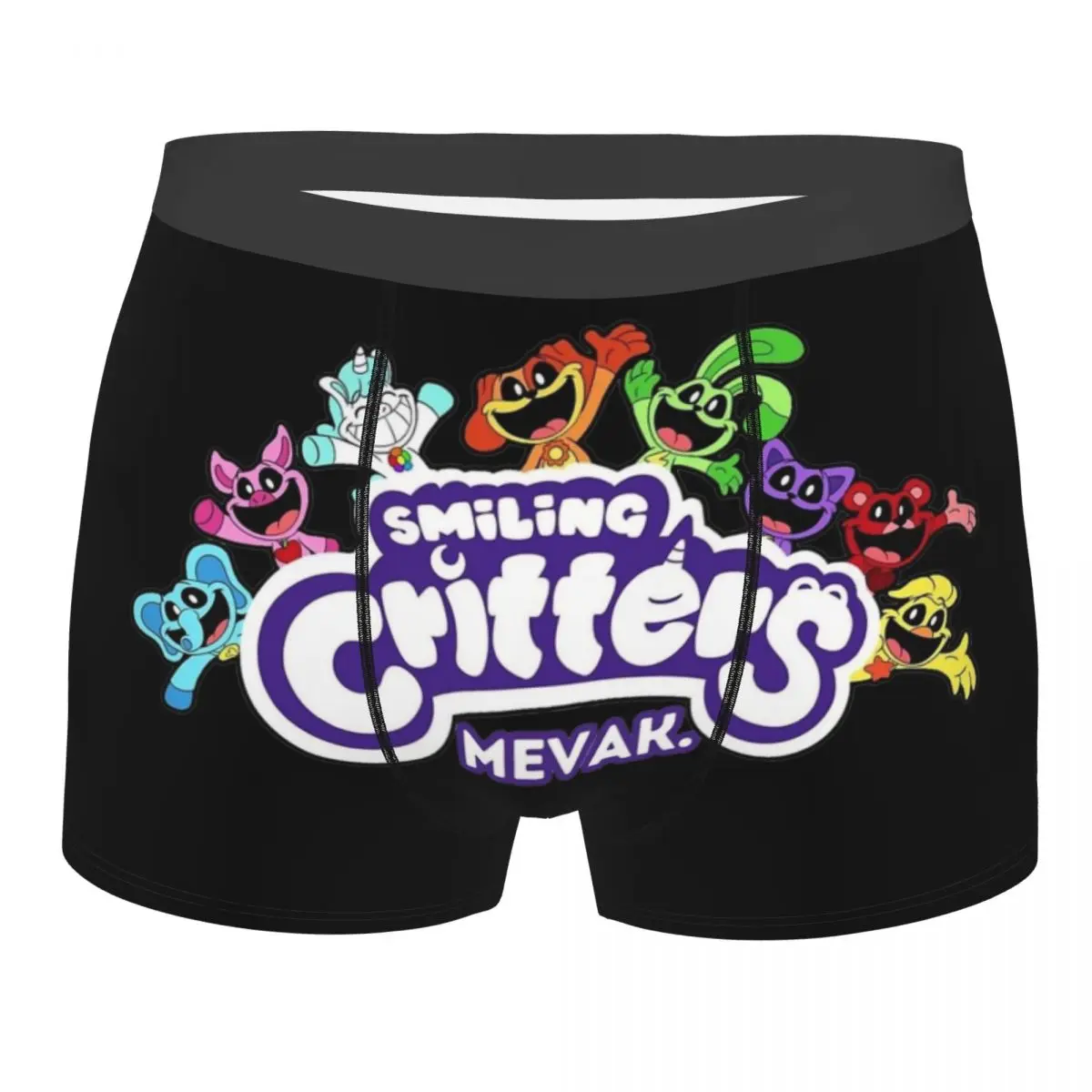 Smiling Critters And MevaK Man Underwear Catnap Boxer Briefs Shorts Panties Humor Mid Waist Underpants for Male Plus Size