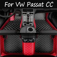 Custom Automotive Car Floor Mats For VW Passat CC 2010 2011 2012 2013 2014 Auto Luxury Leather Men Women Car Mats Full Coverage