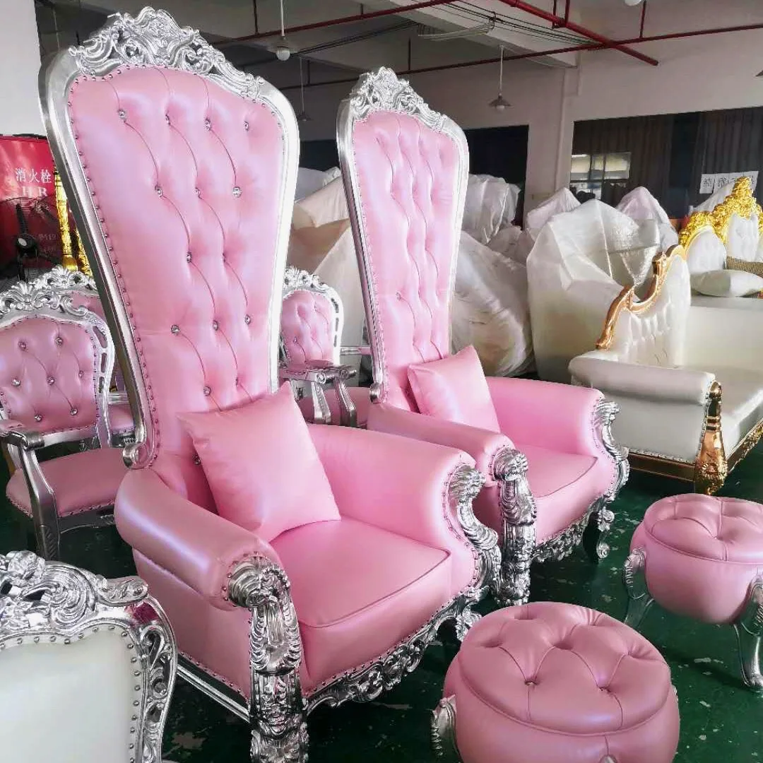 Beauty Salon Supplies Nail Salon Furniture Pink Throne Chair Pedicure Chair Queen Foot Spa Chairs