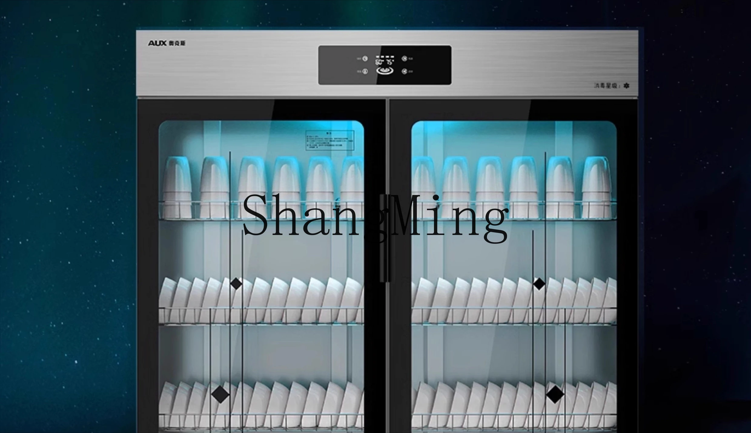 ZYY commercial catering hotel vertical double door large capacity stainless steel tableware household disinfection cupboard