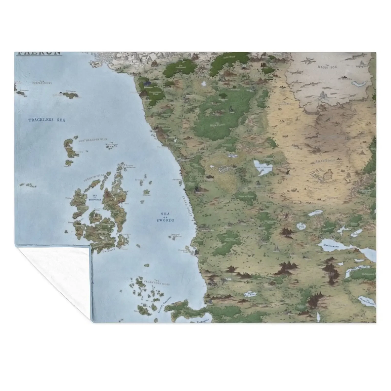

West Faern. Forgotten Realms detailed map Throw Blanket funny gift Camping Giant Sofa Stuffeds Blankets